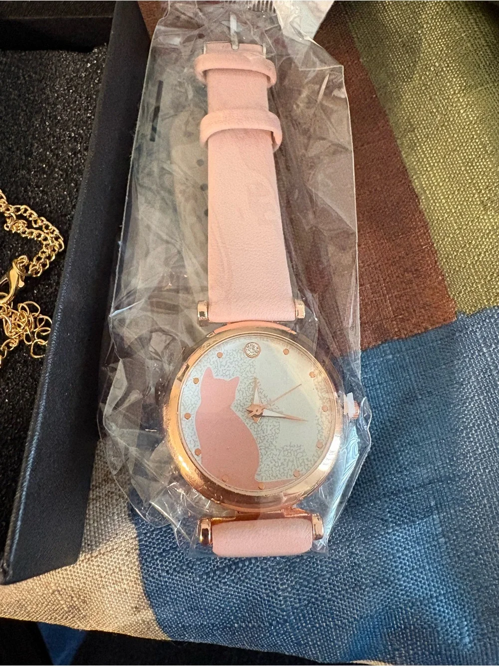 Pink Cat Silhouette Rose Gold Watch